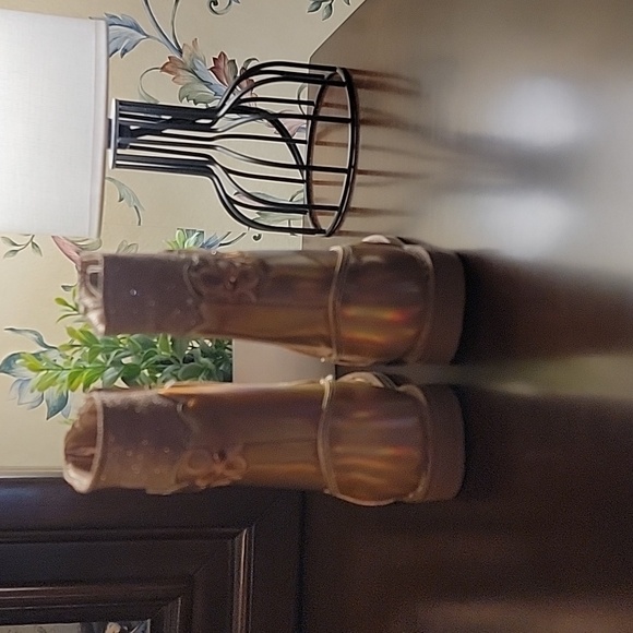 Laura Ashley NWT Rose Gold Zip Up Size 7 (Toddler) Boot with Glitter Detail - Picture 2 of 7